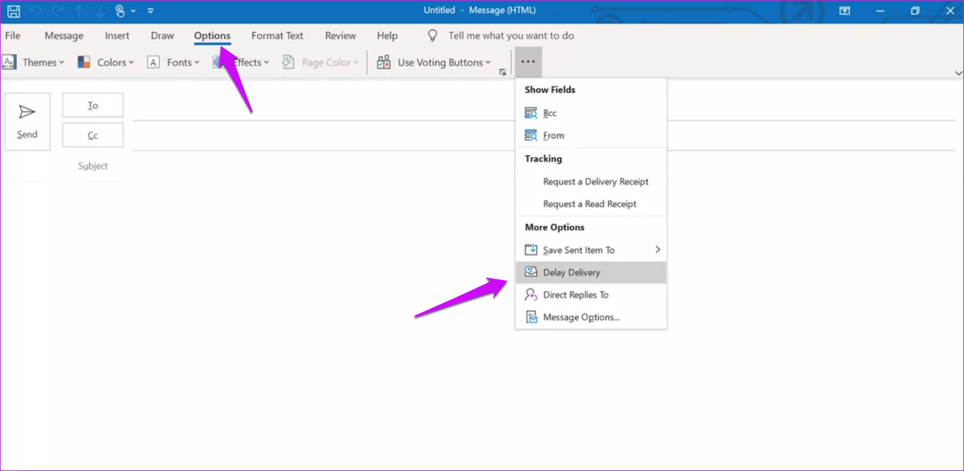 how do you delay delivery of meeting invite in outlook for mac