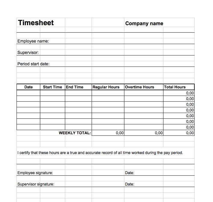 excel timesheet for mac